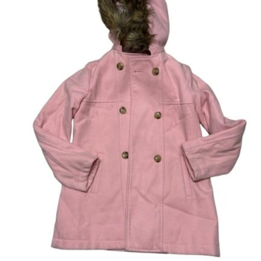 Pink Coat with Faux Hooded‎ Fur